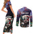 Personalized USA Christmas Couples Matching Short Sleeve Bodycon Dress and Long Sleeve Button Shirt Santa Claus With Eagle - Wonder Print Shop