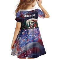 Personalized USA Christmas Family Matching Long Sleeve Bodycon Dress and Hawaiian Shirt Santa Claus With Eagle - Wonder Print Shop