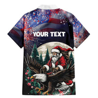Personalized USA Christmas Family Matching Mermaid Dress and Hawaiian Shirt Santa Claus With Eagle - Wonder Print Shop