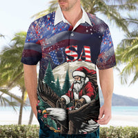 Personalized USA Christmas Hawaiian Shirt Santa Claus With Eagle - Wonder Print Shop