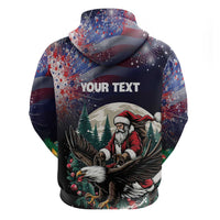 Personalized USA Christmas Hoodie Santa Claus With Eagle - Wonder Print Shop