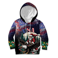 Personalized USA Christmas Kid Hoodie Santa Claus With Eagle - Wonder Print Shop