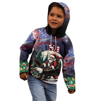 Personalized USA Christmas Kid Hoodie Santa Claus With Eagle - Wonder Print Shop