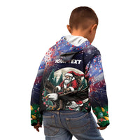 Personalized USA Christmas Kid Hoodie Santa Claus With Eagle - Wonder Print Shop