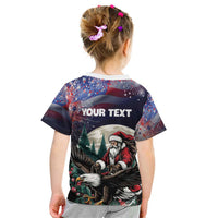 Personalized USA Christmas Kid T Shirt Santa Claus With Eagle - Wonder Print Shop