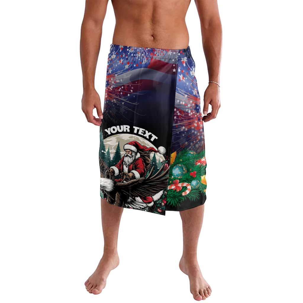 Personalized USA Christmas Lavalava Santa Claus With Eagle - Wonder Print Shop
