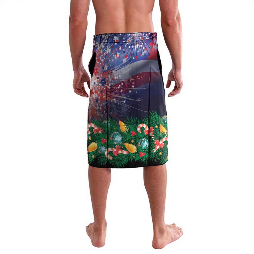 Personalized USA Christmas Lavalava Santa Claus With Eagle - Wonder Print Shop