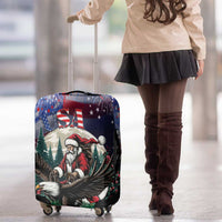 USA Christmas Luggage Cover Santa Claus With Eagle - Wonder Print Shop