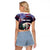Personalized USA Christmas Raglan Cropped T Shirt Santa Claus With Eagle - Wonder Print Shop