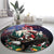 USA Christmas Round Carpet Santa Claus With Eagle