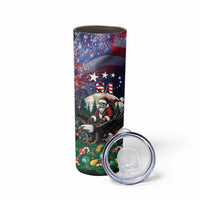 USA Christmas Skinny Tumbler Santa Claus With Eagle - Wonder Print Shop
