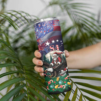 USA Christmas Skinny Tumbler Santa Claus With Eagle - Wonder Print Shop