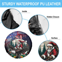 USA Christmas Spare Tire Cover Santa Claus With Eagle - Wonder Print Shop