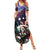 Personalized USA Christmas Summer Maxi Dress Santa Claus With Eagle - Wonder Print Shop