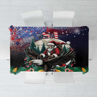 USA Christmas Tablecloth Santa Claus With Eagle - Wonder Print Shop