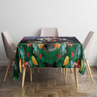 USA Christmas Tablecloth Santa Claus With Eagle - Wonder Print Shop