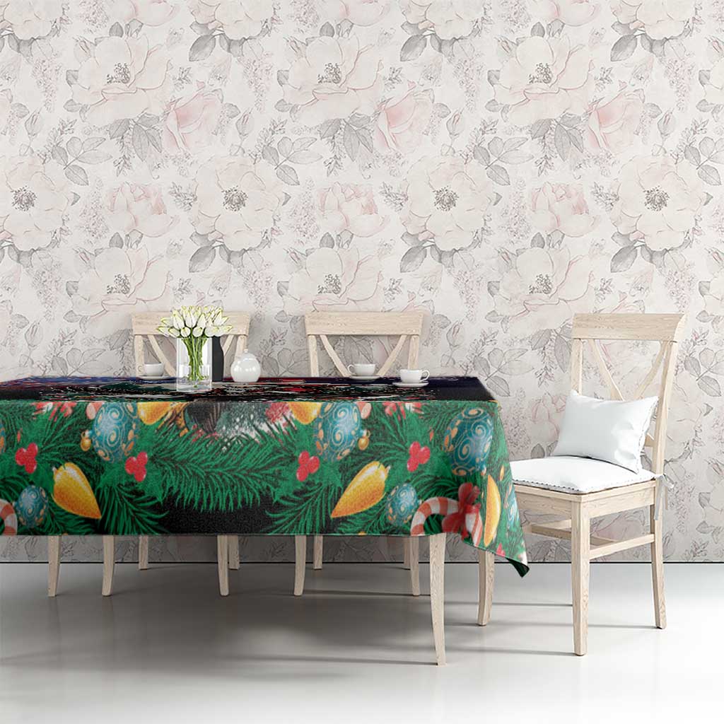 USA Christmas Tablecloth Santa Claus With Eagle - Wonder Print Shop