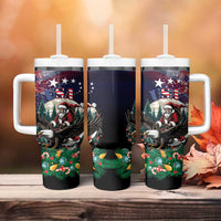 USA Christmas Tumbler With Handle Santa Claus With Eagle - Wonder Print Shop