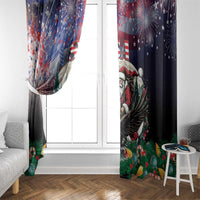 USA Christmas Window Curtain Santa Claus With Eagle - Wonder Print Shop