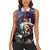 Personalized USA Christmas Women Sleeveless Polo Shirt Santa Claus With Eagle - Wonder Print Shop