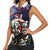 Personalized USA Christmas Women Sleeveless Polo Shirt Santa Claus With Eagle - Wonder Print Shop