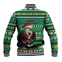 Nigeria Christmas Baseball Jacket Eagle Santa African Pattern - Wonder Print Shop