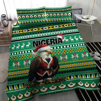 Nigeria Christmas Bedding Set Eagle Santa African Pattern - Wonder Print Shop