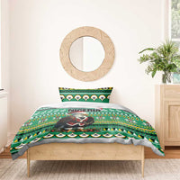 Nigeria Christmas Bedding Set Eagle Santa African Pattern - Wonder Print Shop