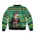 Nigeria Christmas Bomber Jacket Eagle Santa African Pattern - Wonder Print Shop