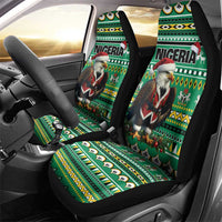 Nigeria Christmas Car Seat Cover Eagle Santa African Pattern - Wonder Print Shop