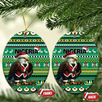 Nigeria Christmas Ceramic Ornament Eagle Santa African Pattern - Wonder Print Shop