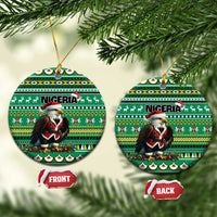 Nigeria Christmas Ceramic Ornament Eagle Santa African Pattern - Wonder Print Shop