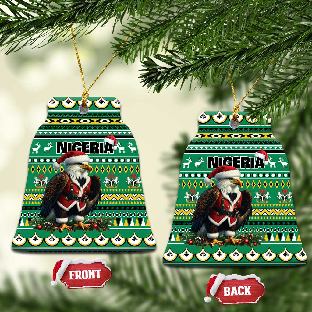 Nigeria Christmas Ceramic Ornament Eagle Santa African Pattern - Wonder Print Shop
