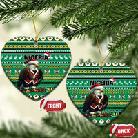 Nigeria Christmas Ceramic Ornament Eagle Santa African Pattern - Wonder Print Shop
