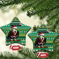Nigeria Christmas Ceramic Ornament Eagle Santa African Pattern - Wonder Print Shop