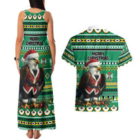 Nigeria Christmas Couples Matching Tank Maxi Dress and Hawaiian Shirt Eagle Santa African Pattern - Wonder Print Shop
