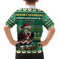 Nigeria Christmas Family Matching Off Shoulder Maxi Dress and Hawaiian Shirt Eagle Santa African Pattern - Wonder Print Shop