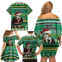Nigeria Christmas Family Matching Off Shoulder Short Dress and Hawaiian Shirt Eagle Santa African Pattern - Wonder Print Shop