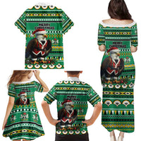 Nigeria Christmas Family Matching Puletasi and Hawaiian Shirt Eagle Santa African Pattern - Wonder Print Shop