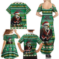 Nigeria Christmas Family Matching Summer Maxi Dress and Hawaiian Shirt Eagle Santa African Pattern - Wonder Print Shop