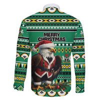 Nigeria Christmas Family Matching Tank Maxi Dress and Hawaiian Shirt Eagle Santa African Pattern - Wonder Print Shop