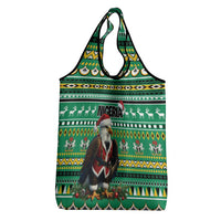 Nigeria Christmas Grocery Bag Eagle Santa African Pattern