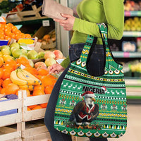Nigeria Christmas Grocery Bag Eagle Santa African Pattern