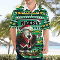 Nigeria Christmas Hawaiian Shirt Eagle Santa African Pattern - Wonder Print Shop