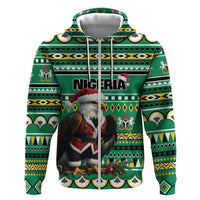 Nigeria Christmas Hoodie Eagle Santa African Pattern - Wonder Print Shop