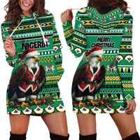 Nigeria Christmas Hoodie Dress Eagle Santa African Pattern - Wonder Print Shop