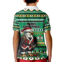 Nigeria Christmas Kid Polo Shirt Eagle Santa African Pattern - Wonder Print Shop