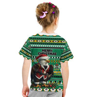 Nigeria Christmas Kid T Shirt Eagle Santa African Pattern - Wonder Print Shop