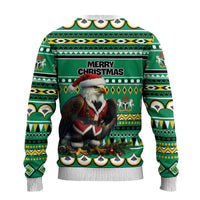 Nigeria Christmas Ugly Christmas Sweater Eagle Santa African Pattern - Wonder Print Shop