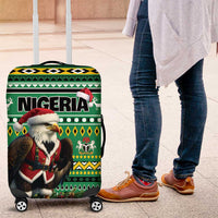 Nigeria Christmas Luggage Cover Eagle Santa African Pattern - Wonder Print Shop